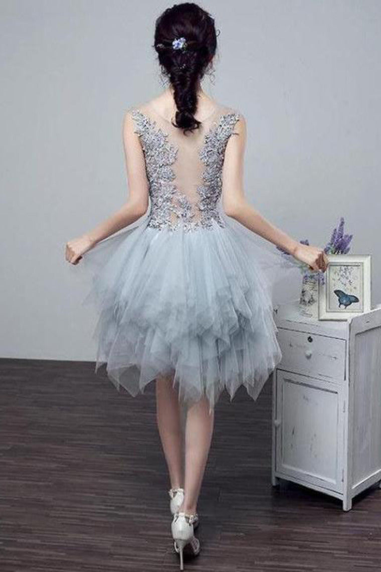 2024 See-Through Homecoming Dresses A Line Scoop Tulle With Applique